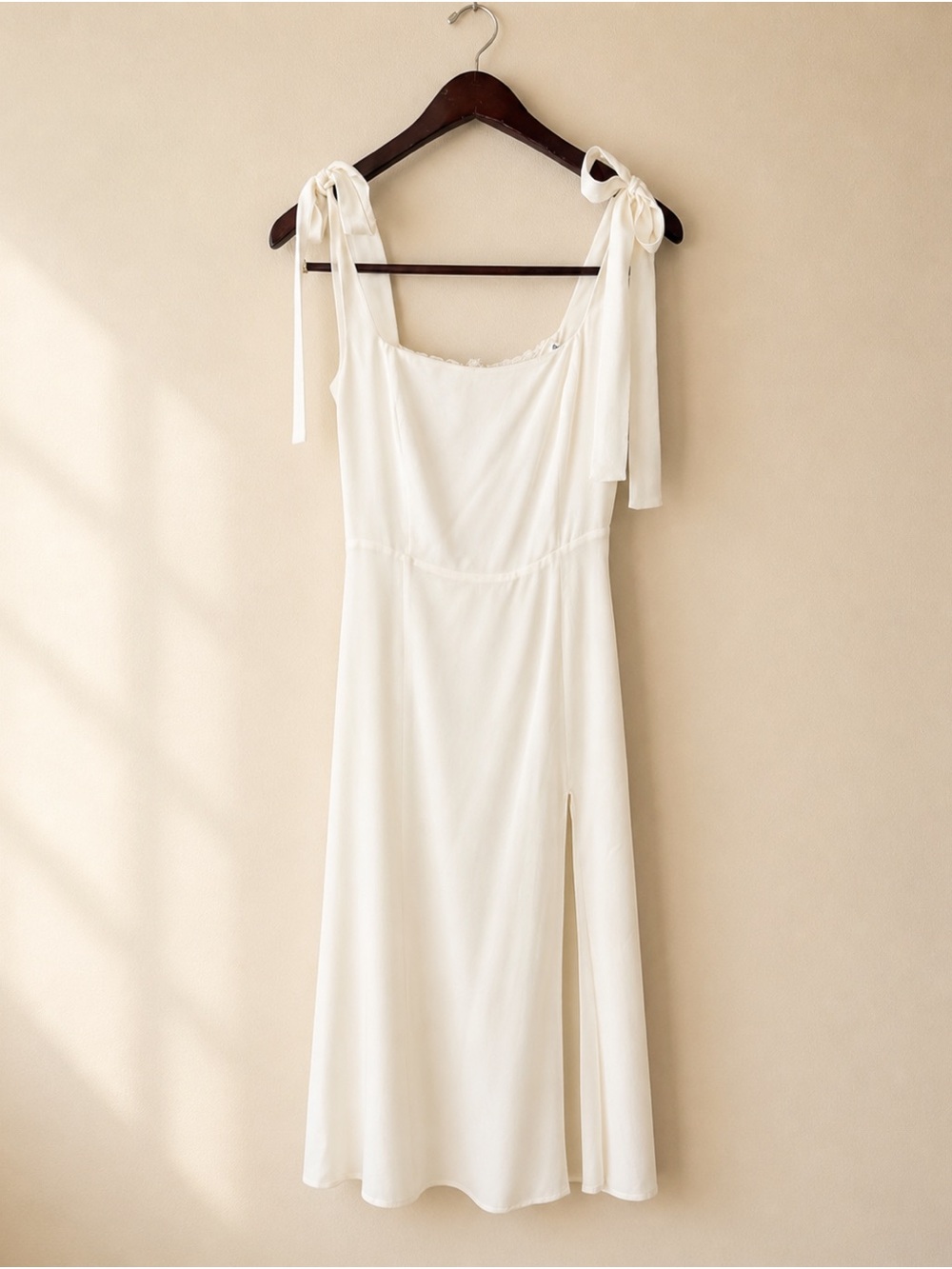 Reformation Twilight Dress Ivory White Tie Strap Midi Dress Size 6